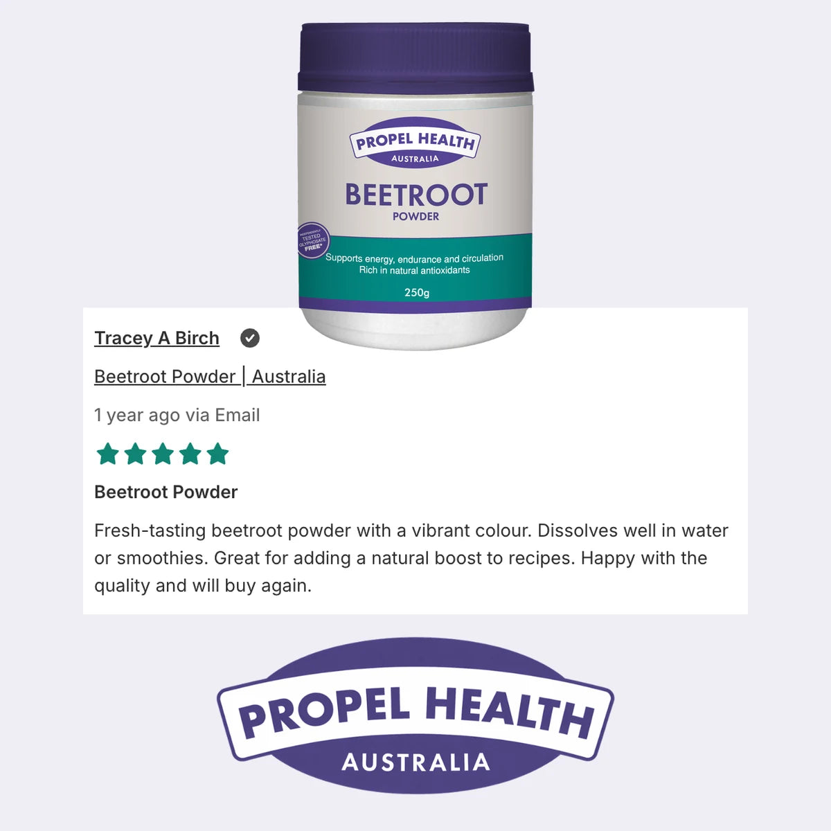 Beetroot Powder 5 star customer review