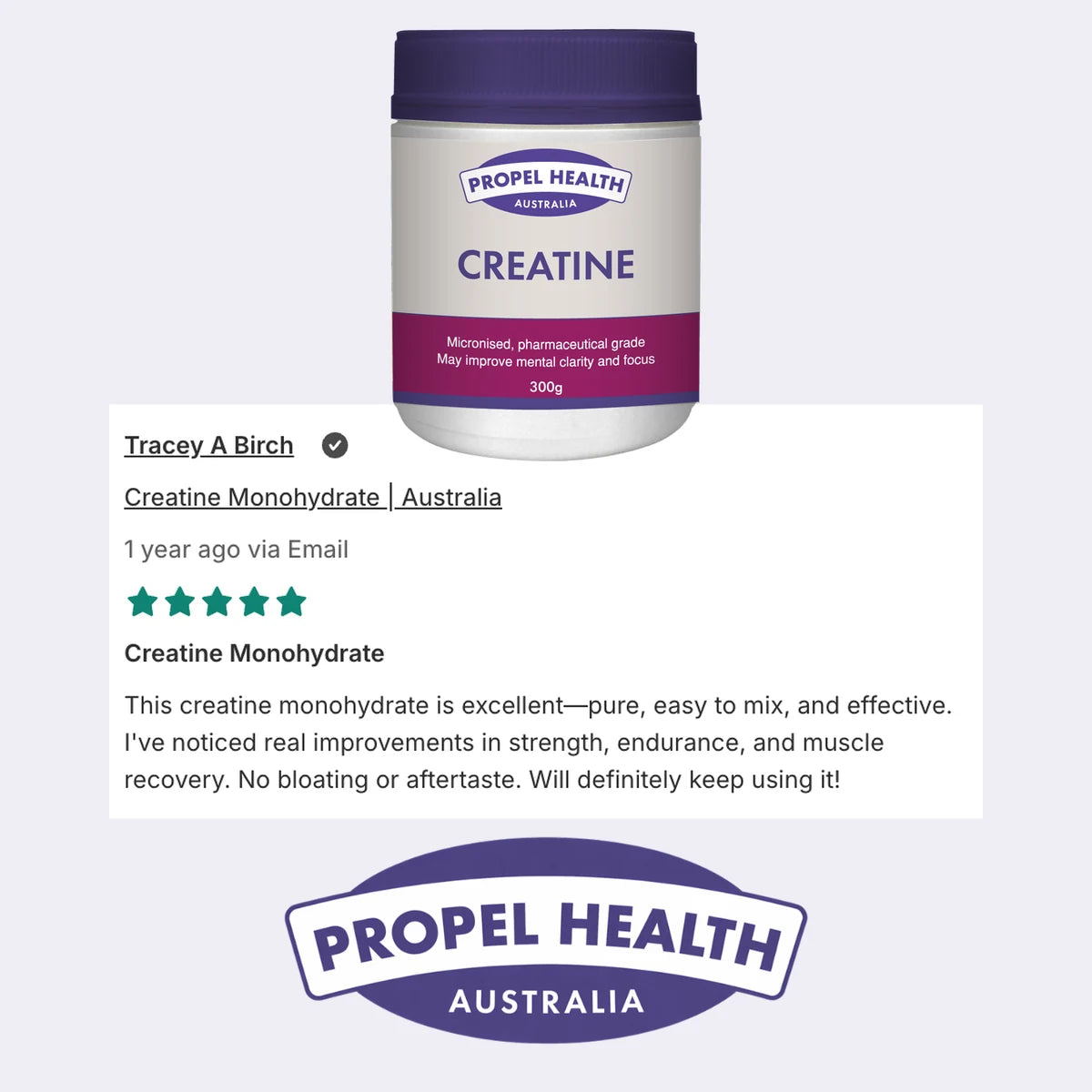 Creatine Monohydrate 5 star customer review
