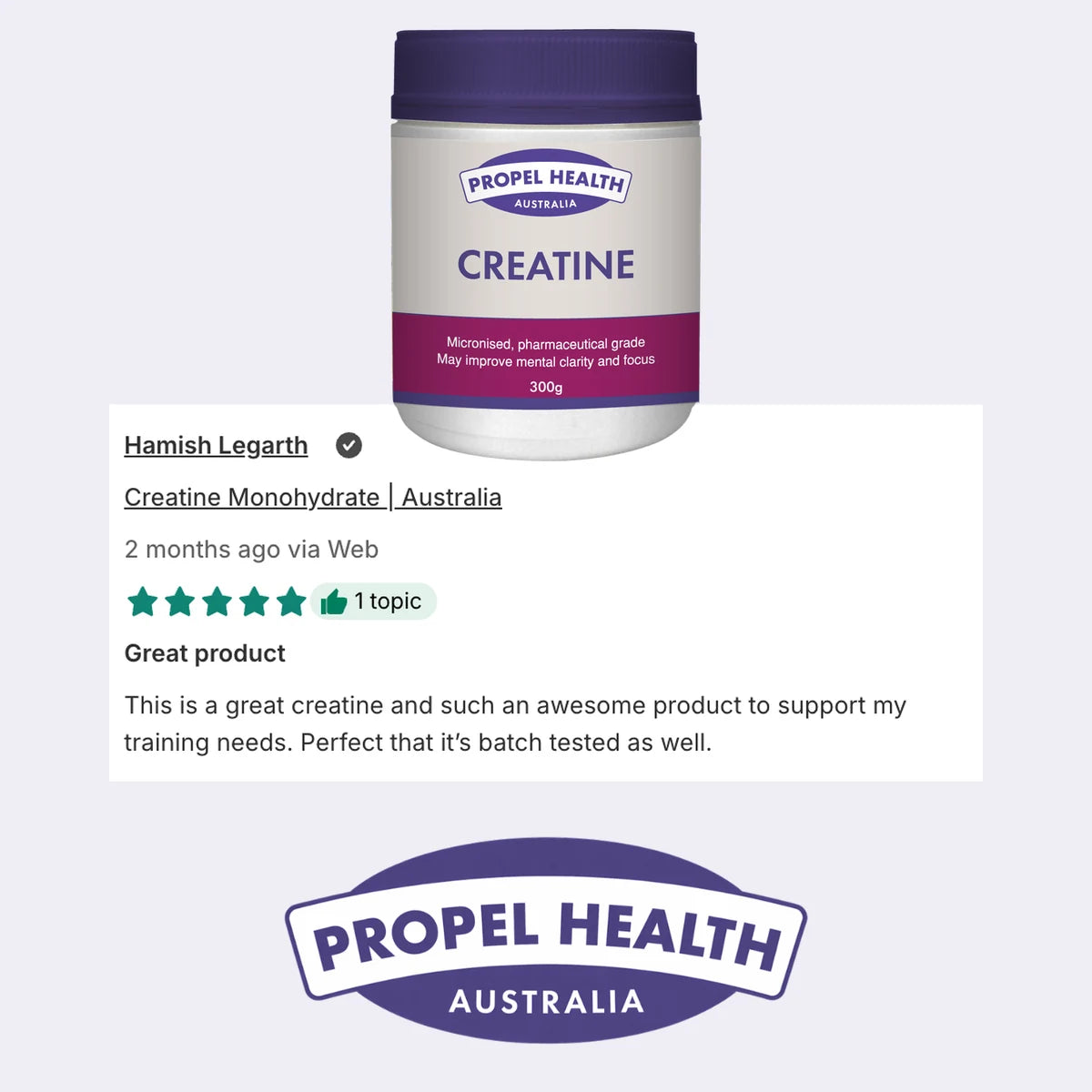 Creatine Monohydrate 5 star customer review