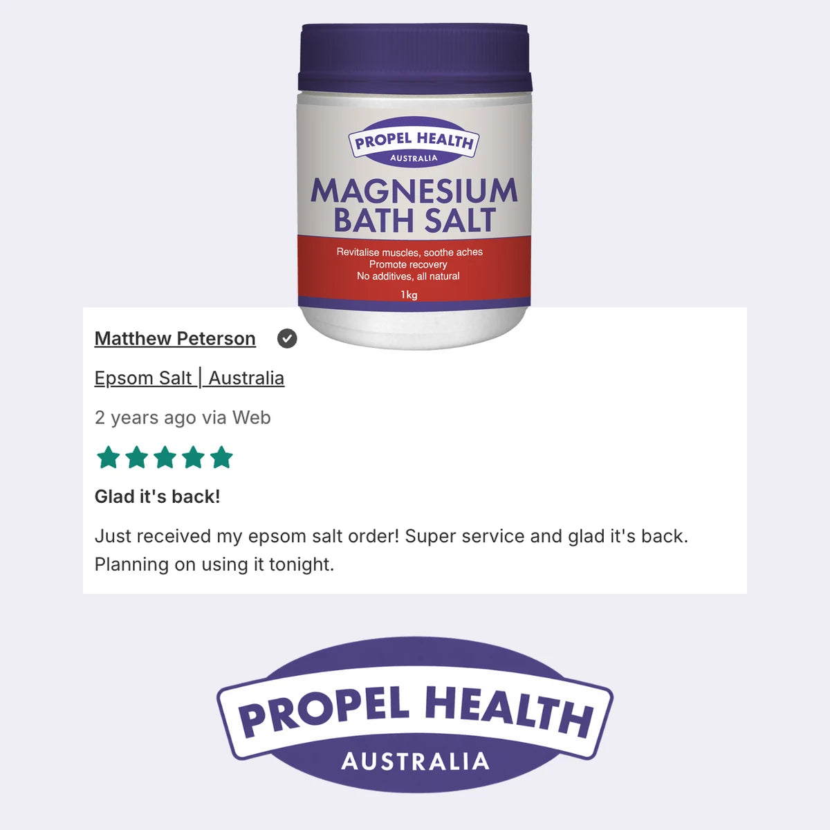 Epsom Salt 5 star customer review