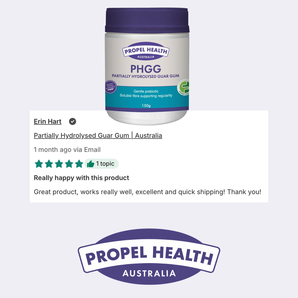 Partially Hydrolysed Guar Gum 5 star customer review