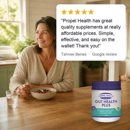Gut Health Plus lifestyle, 5 star customer review