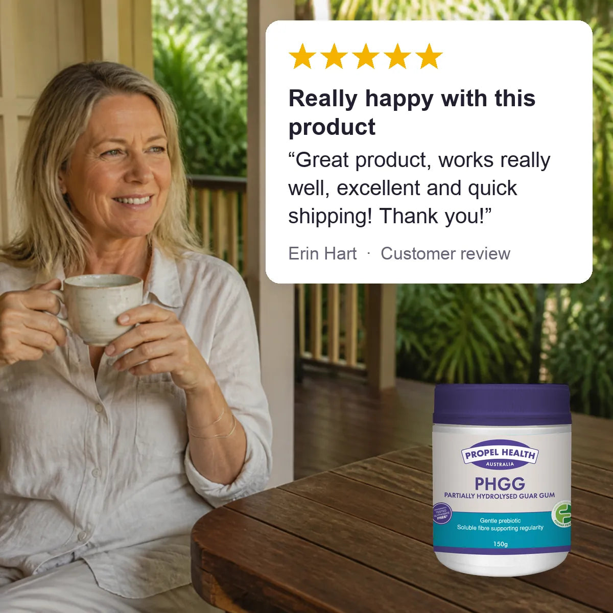 Partially Hydrolysed Guar Gum lifestyle, 5 star customer review