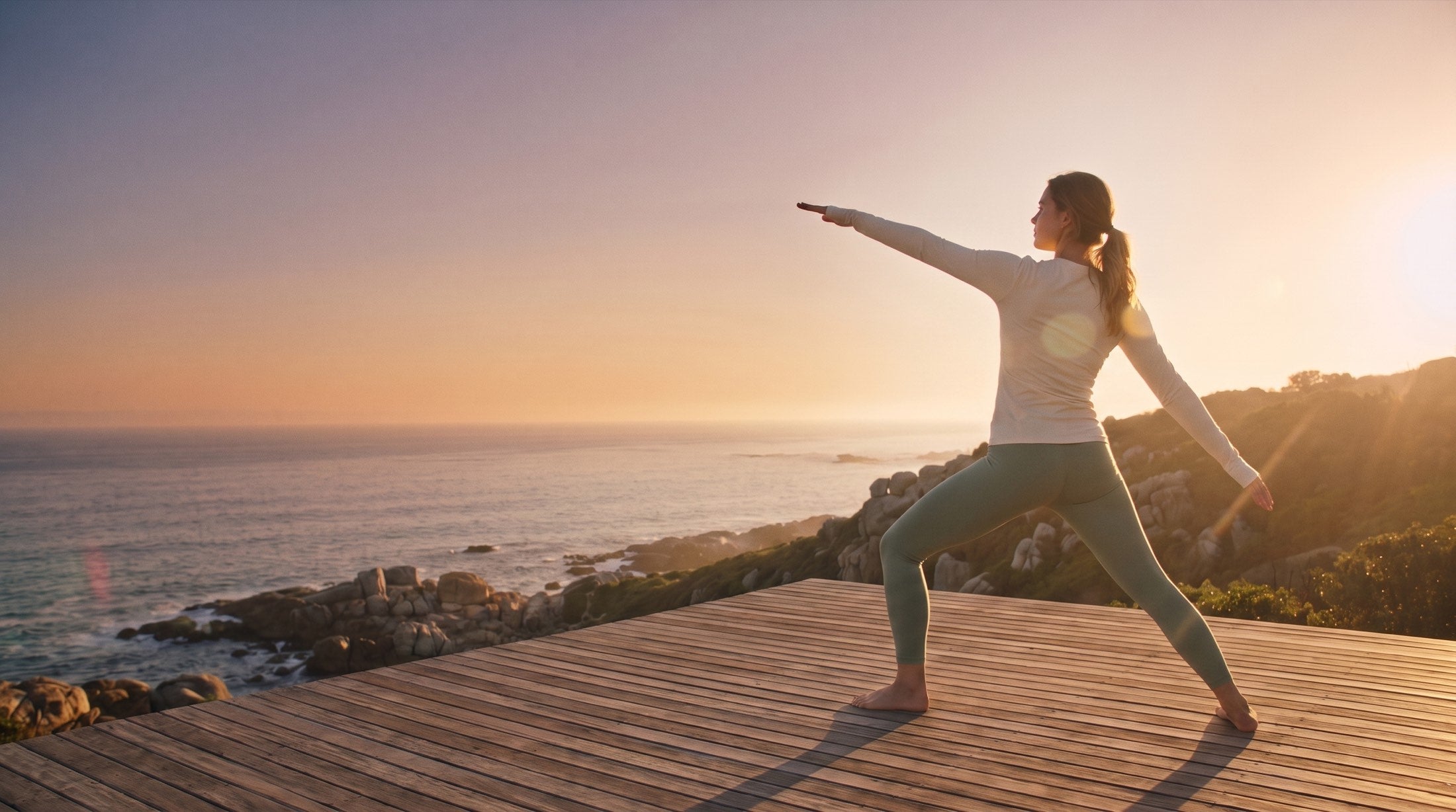 Active healthy lifestyle at golden hour